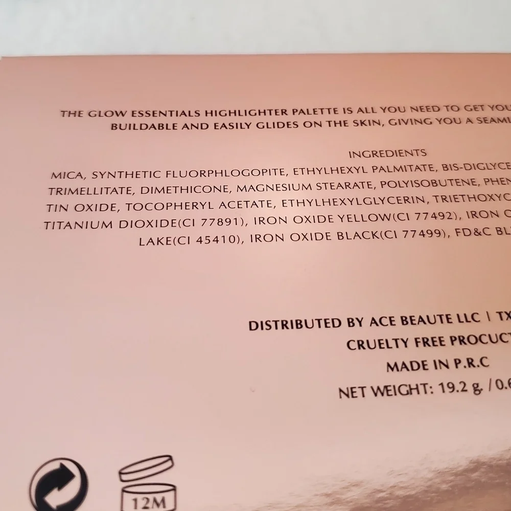 𝅺NIB Ace Beaute Glow Essentials Shimmer Highlighter Palette